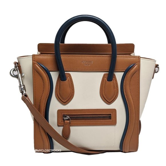 Céline Handbags - SOLD Celine Tri-Colored Nano Luggage Crossbody